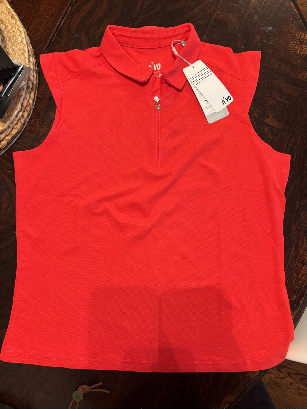 NWT - NIVO Sleeveless Nikki II Polo - Papaya Red